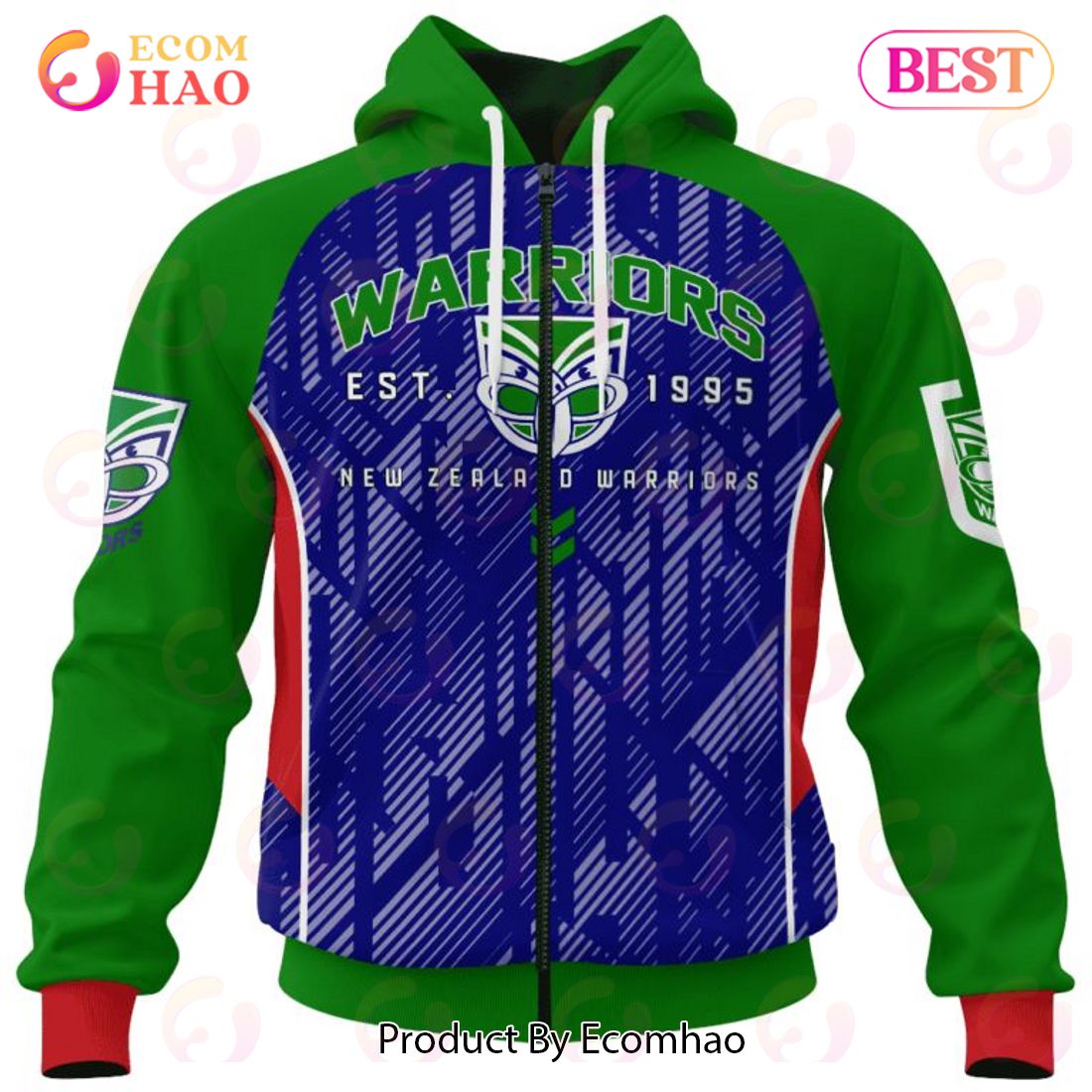 NRL New Zealand Warriors Special Blocker Design 3D Hoodie