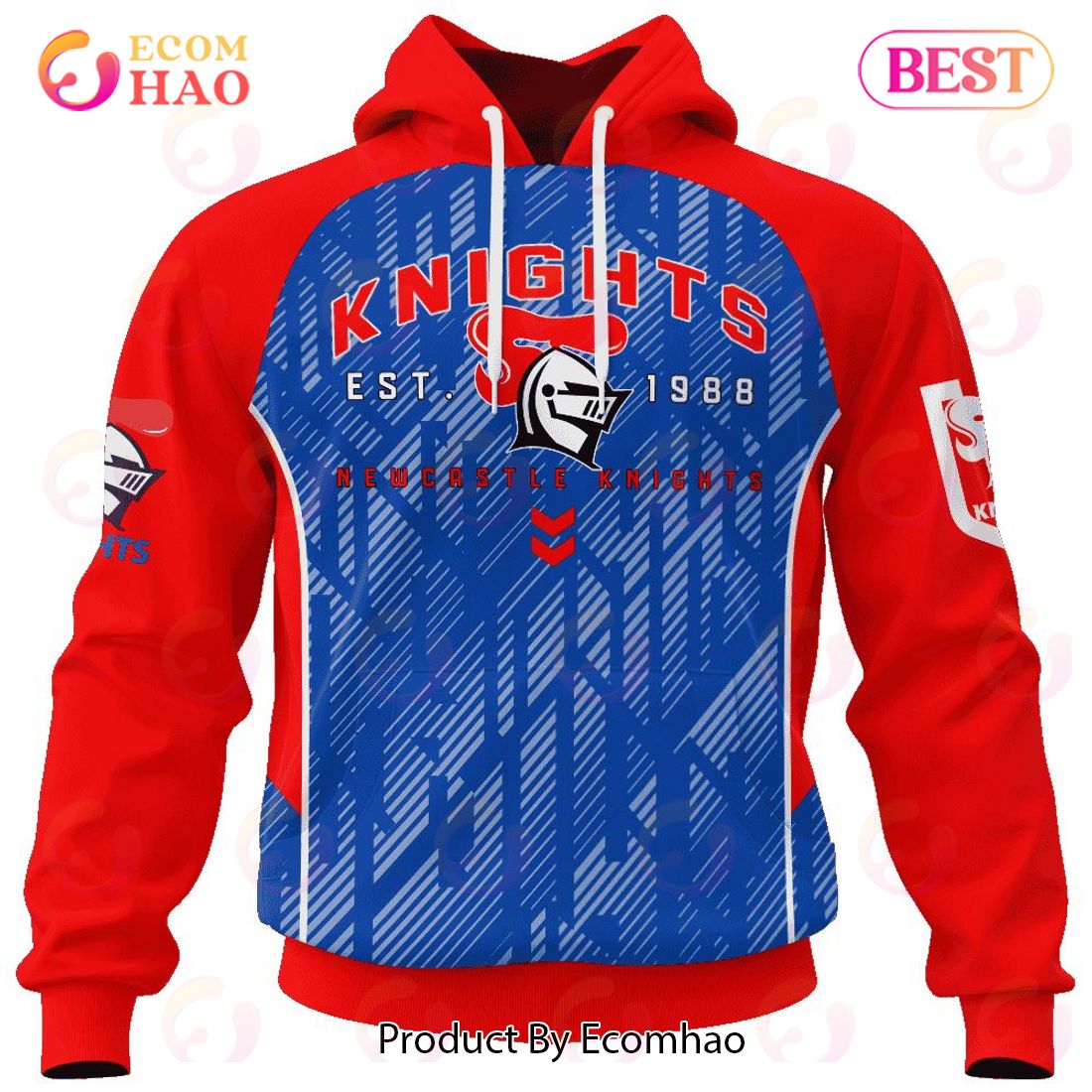 NRL Newcastle Knights Special Blocker Design 3D Hoodie