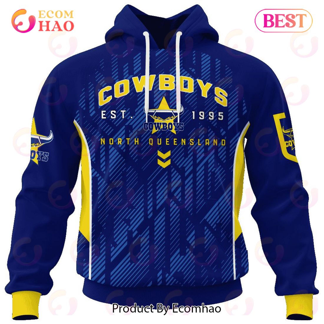 NRL North Queensland Cowboys Special Blocker Design 3D Hoodie