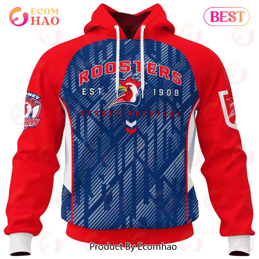 NRL Sydney Roosters Special Blocker Design 3D Hoodie