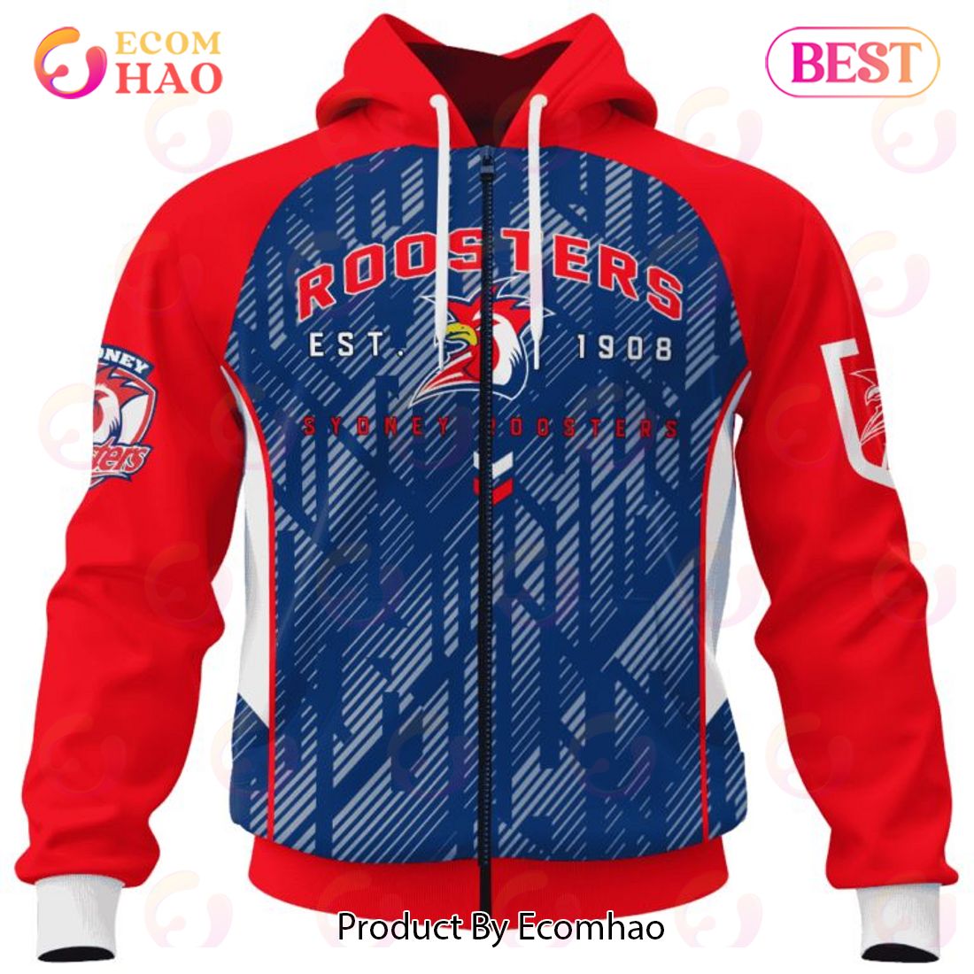 NRL Sydney Roosters Special Blocker Design 3D Hoodie