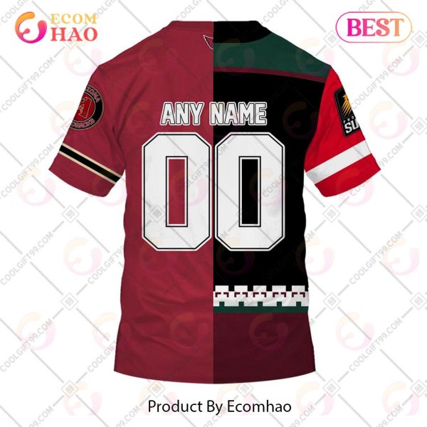 Personalized Arizona Coyotes, Arizona Cardinals, Arizona Diamondbacks, Phoenix Suns Mix Jersey Style 3D Hoodie