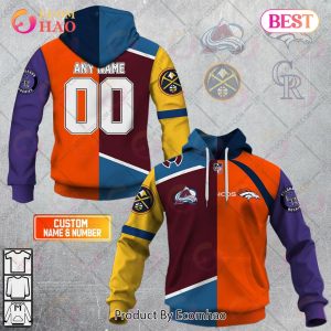 Personalized Colorado Avalanche, Denver Broncos, Colorado Rockies, Denver Nuggets Jersey Style 3D Hoodie