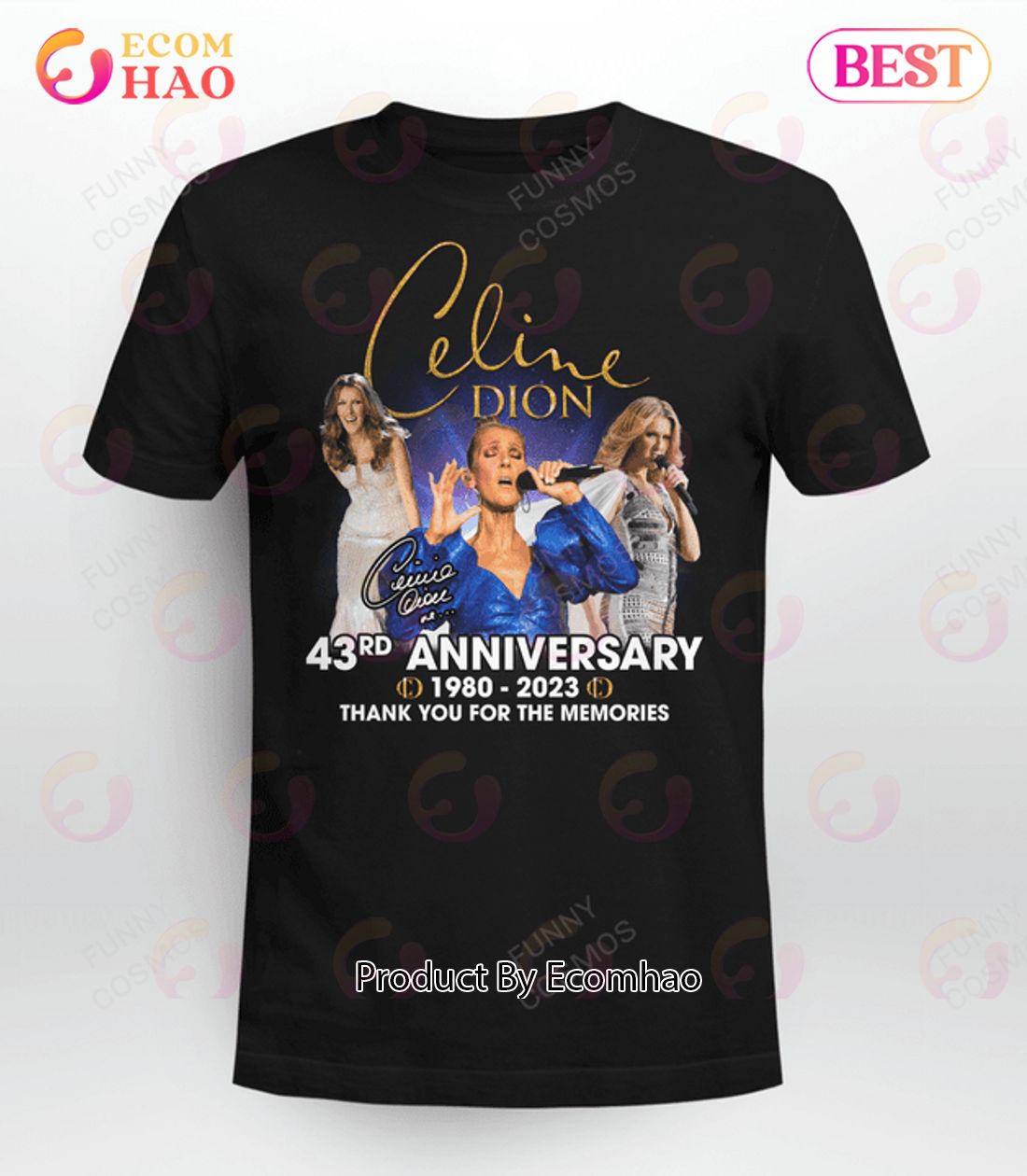 Celine Dion 43rd Anniversary 1980 – 2023 Thank You For The Memories T-Shirt