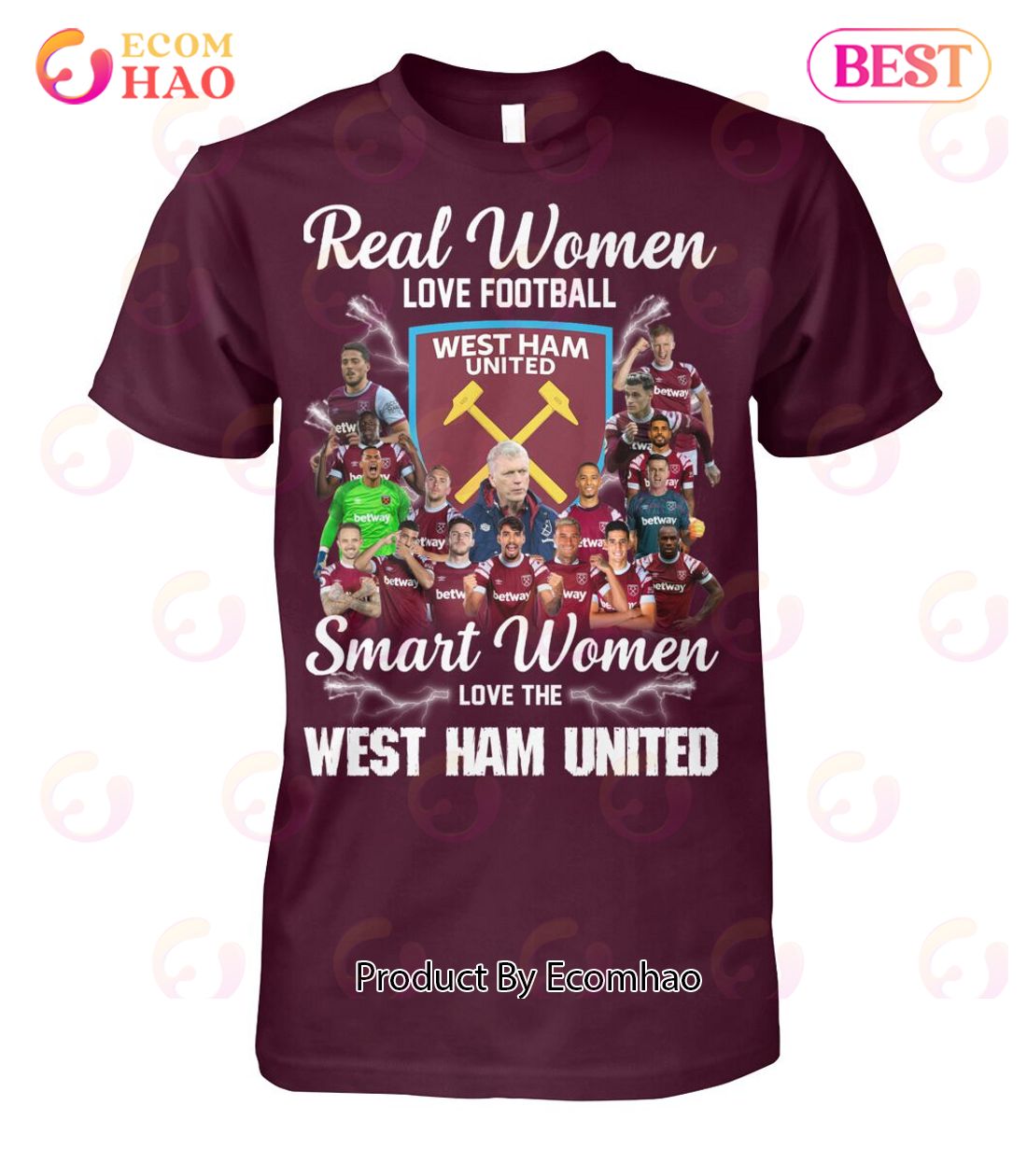 Real Women Love Football Smart Women Love The West Ham United T-Shirt