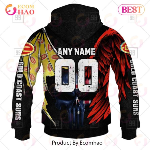 Personalized Wings AFL Gold Coast Suns 3D Hoodie