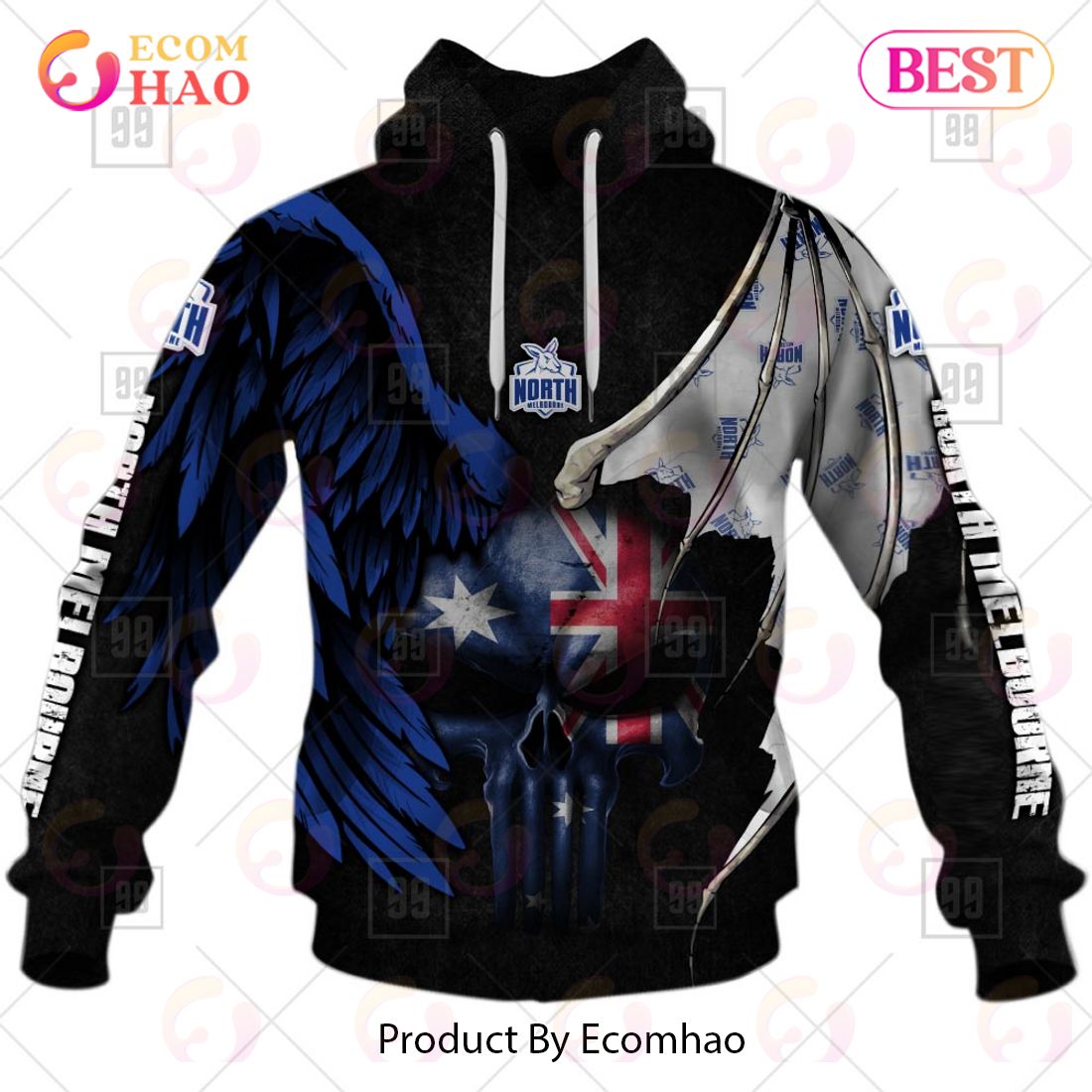 Personalized Wings AFL North Melbourne Kangaroos 3D Hoodie