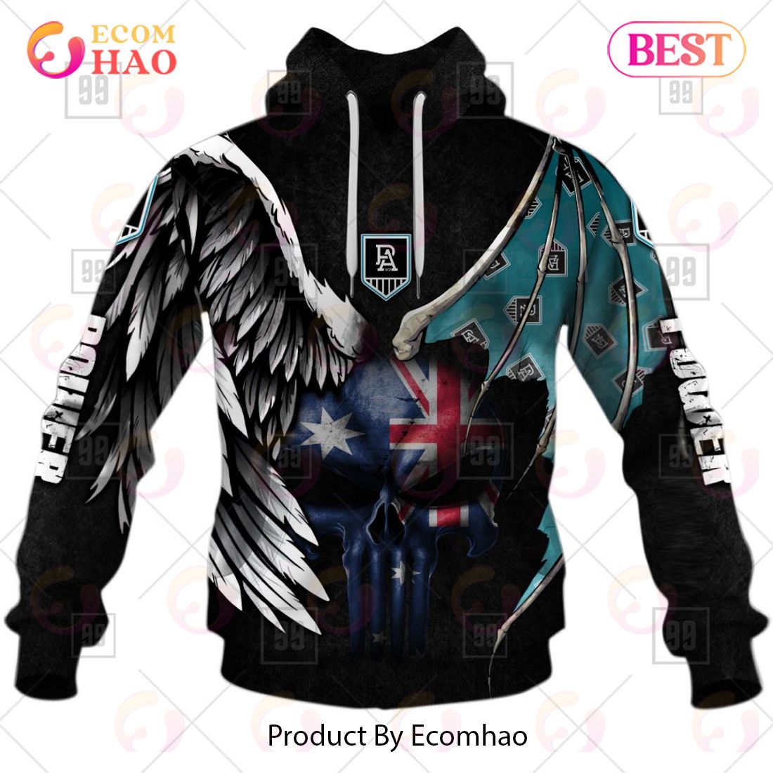 Personalized Wings AFL Port Adelaide Power 3D Hoodie