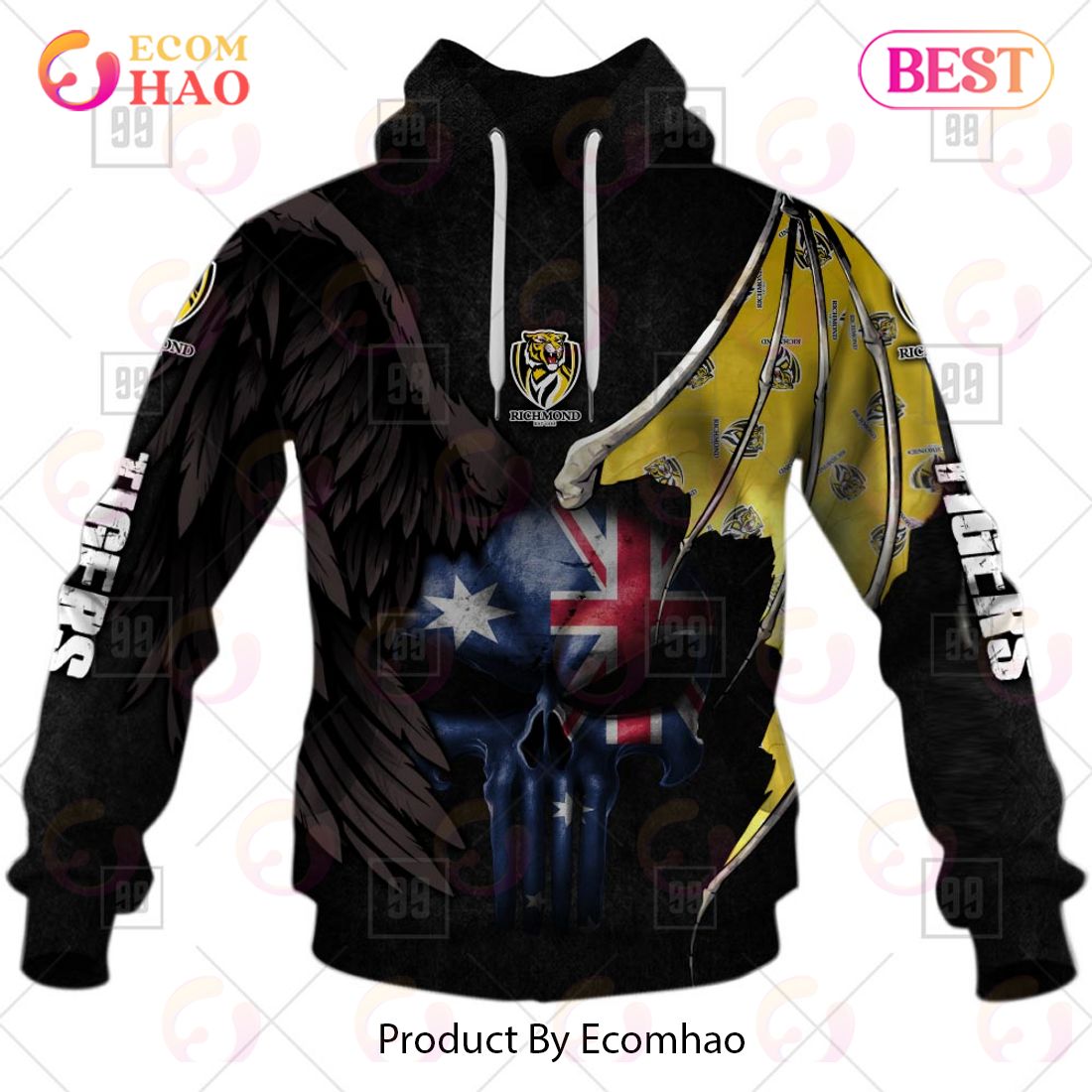 Personalized Wings AFL Richmond Tigers 3D Hoodie