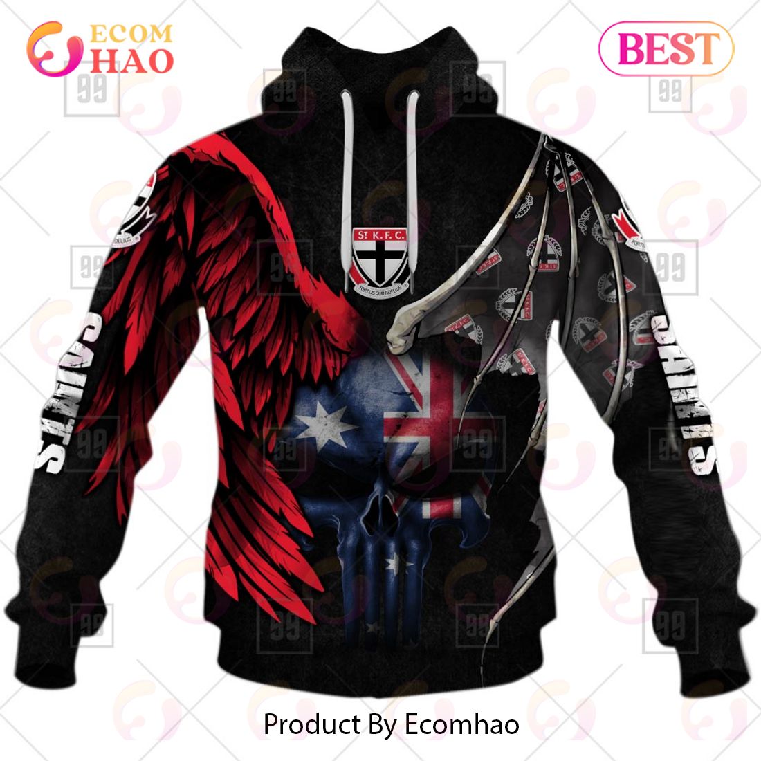 Personalized Wings AFL St Kilda Saints 3D Hoodie