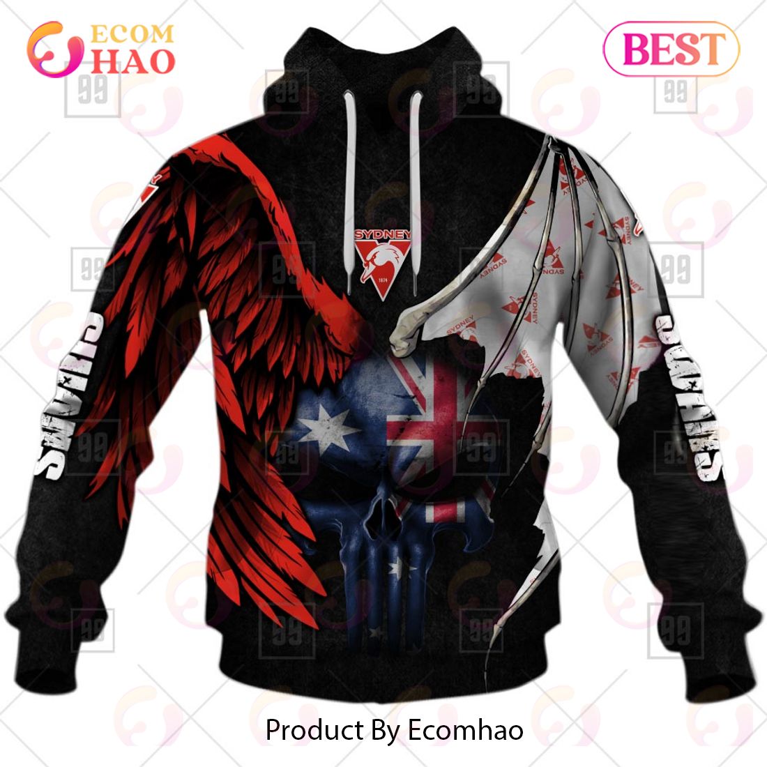 Personalized Wings AFL Sydney Swans 3D Hoodie