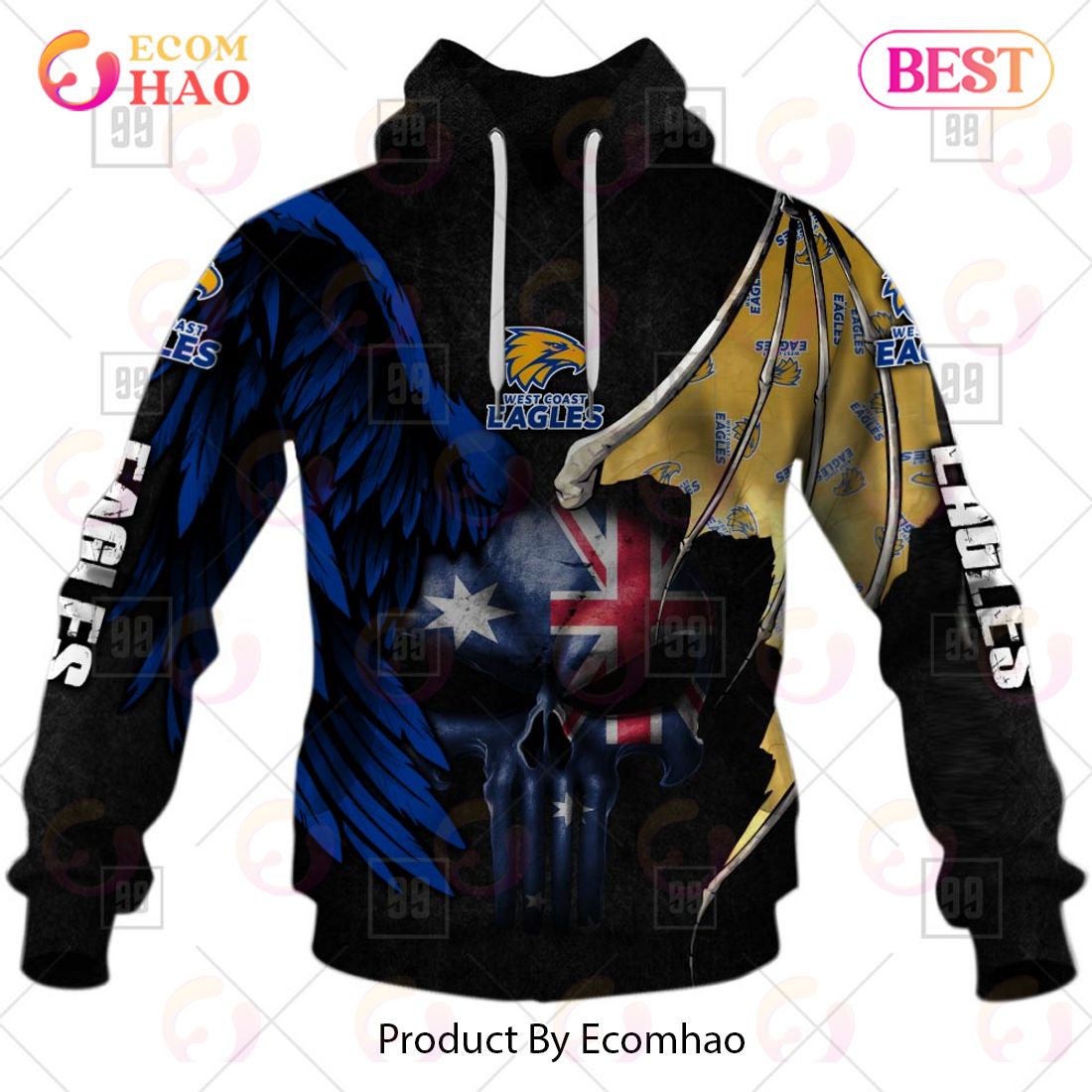 Personalized Wings AFL West Coast Eagles 3D Hoodie