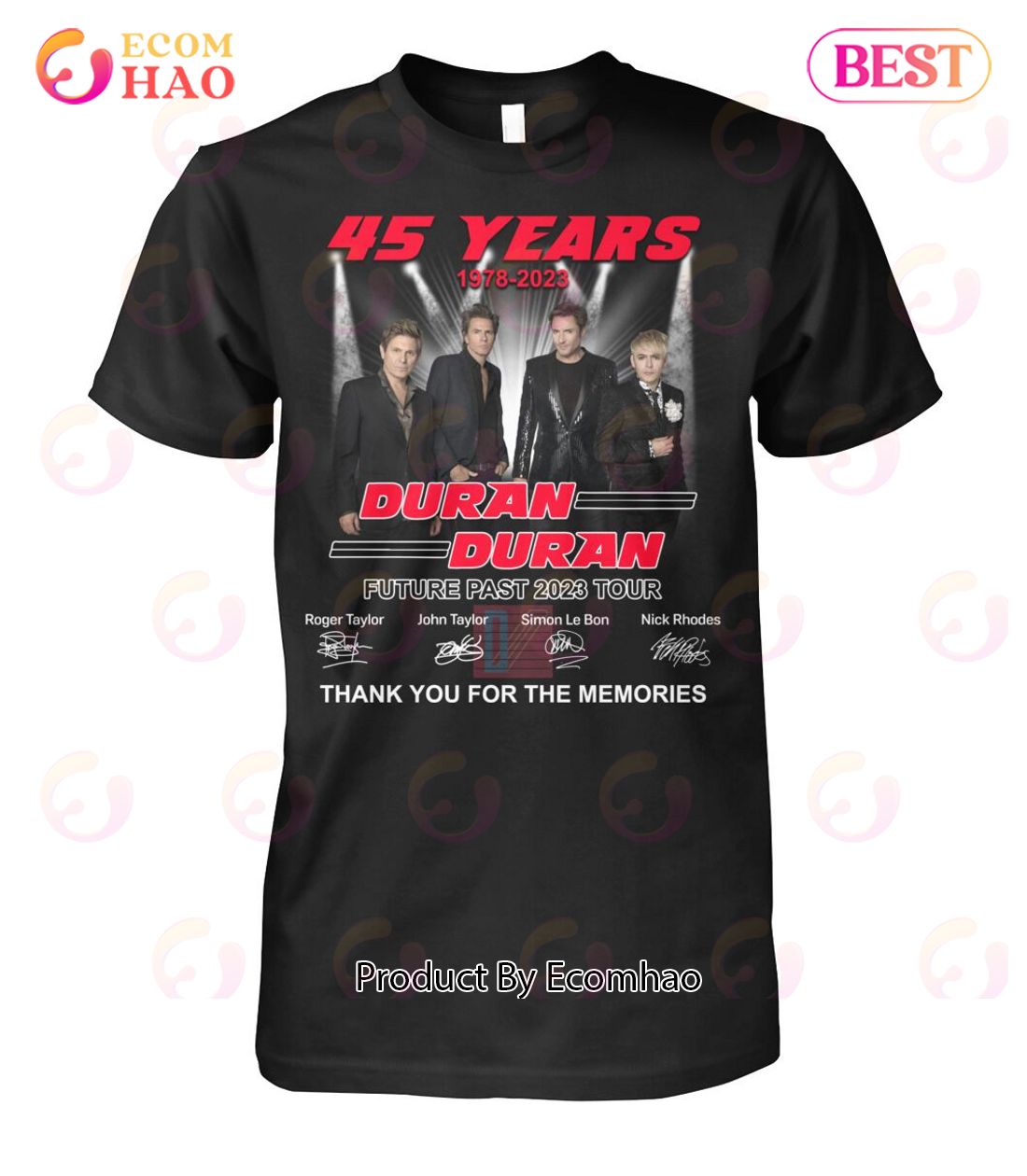 45 Years 1978 – 2023 Duran Duran Future Past 2023 Tour Thank You For The Memories T-Shirt