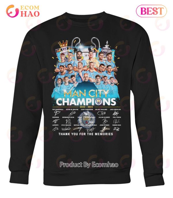 Man City Champions 2022 – 2023 Thank You For The Memories T-Shirt