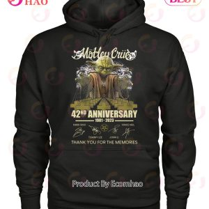Motley Crue Mix Baby Yoda 42nd Anniversary 1981 – 2023 Thank You For The Memories T-Shirt