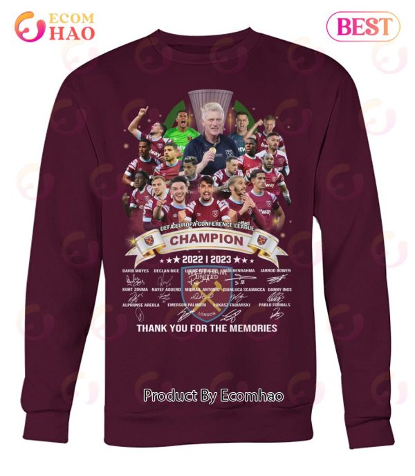 West Ham UEFA Europa Conference League Champion 2022 – 2023 Thank You For The Memories T-Shirt