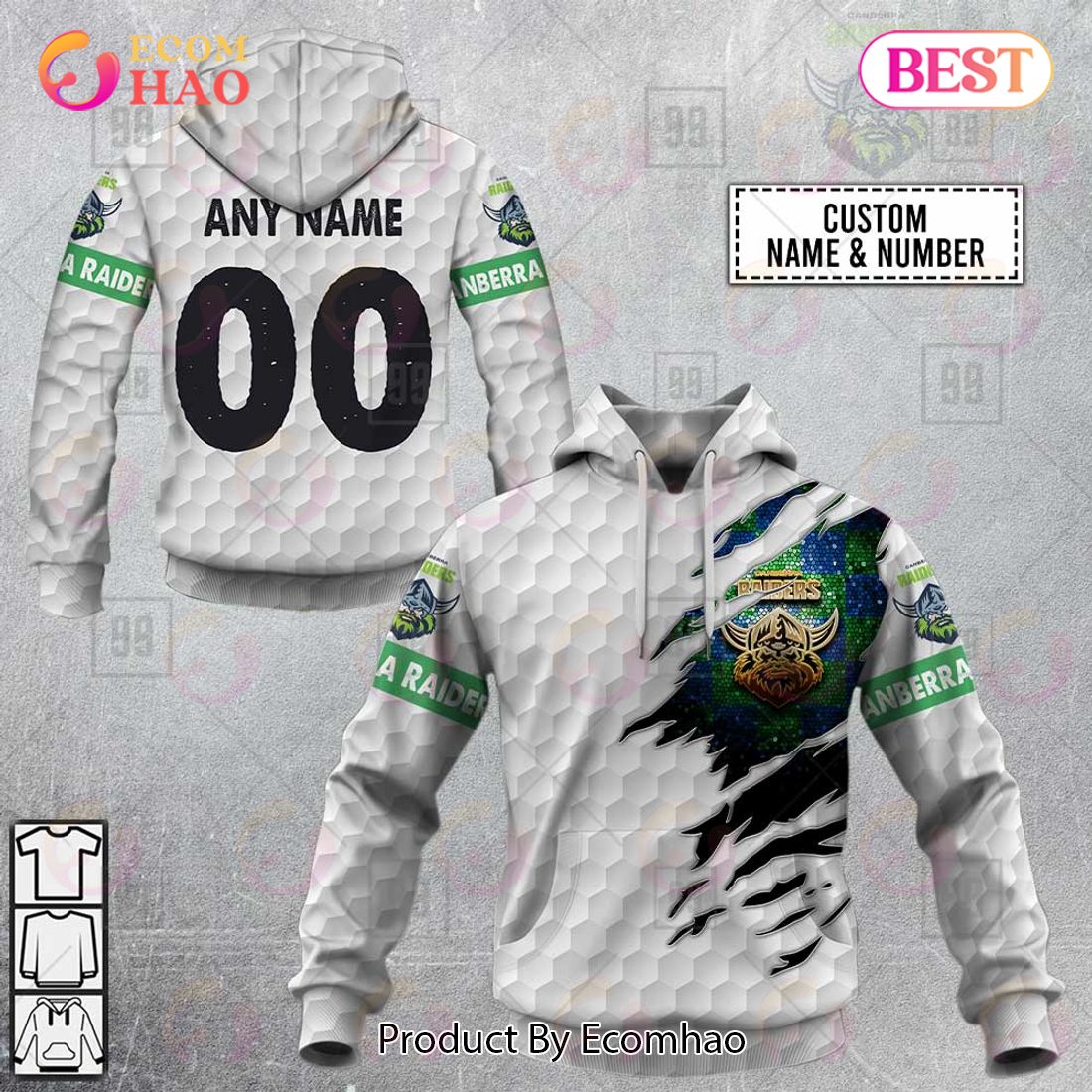 Personalized NRL Canberra Raiders Golf 3D Hoodie