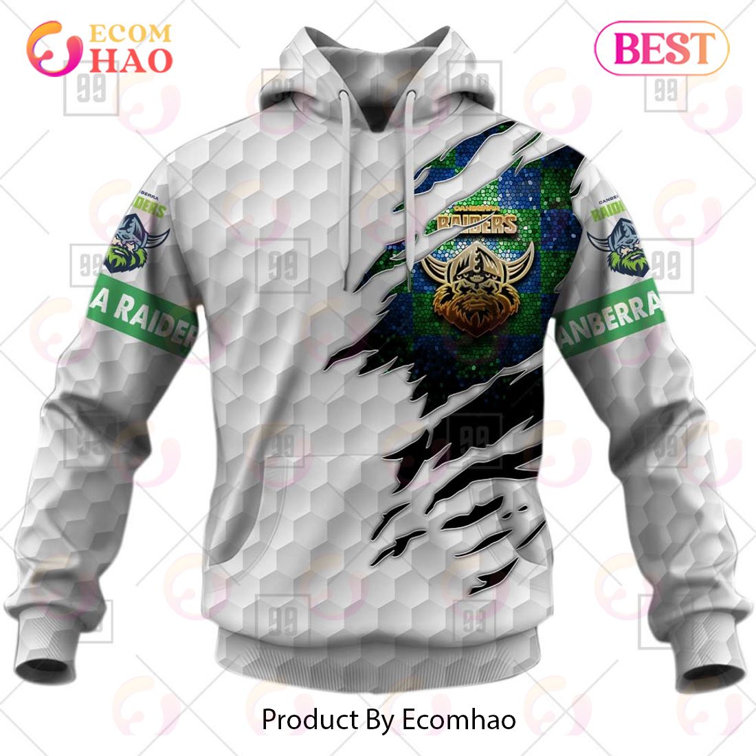 Personalized NRL Canberra Raiders Golf 3D Hoodie