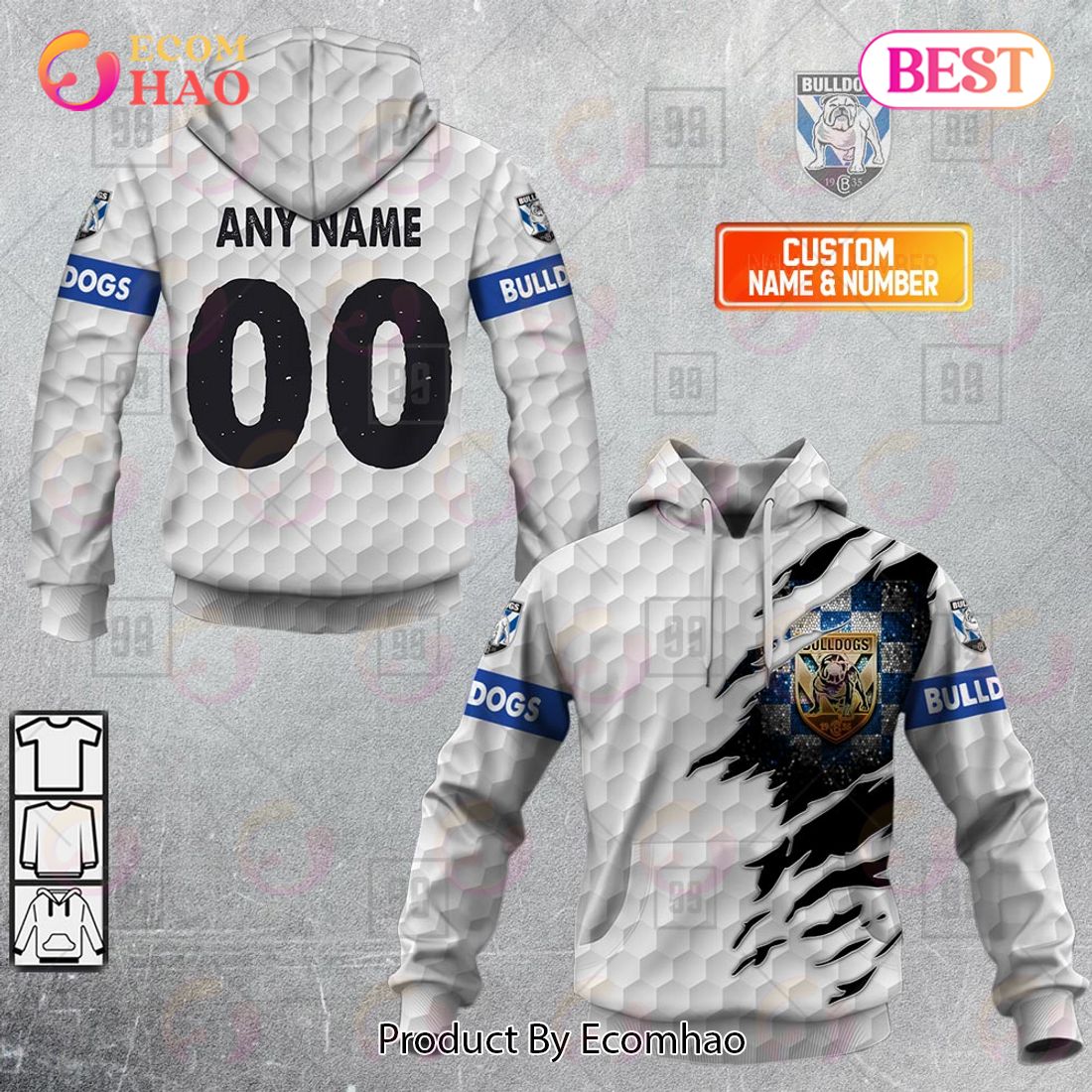 Personalized NRL Canterbury Bankstown Bulldogs Golf 3D Hoodie