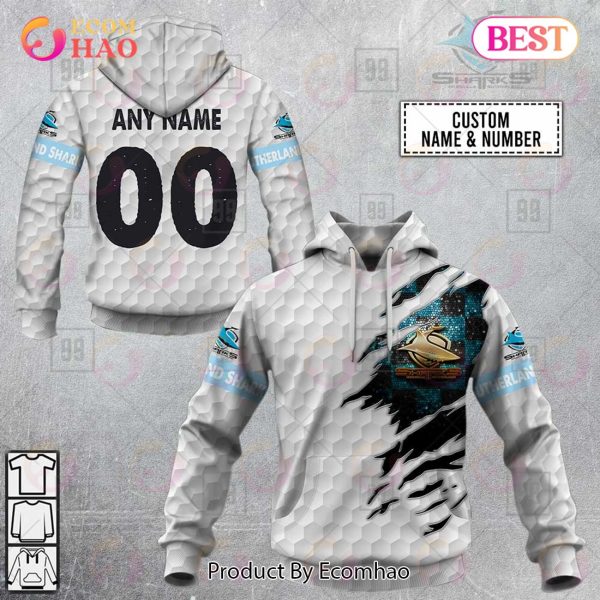 Personalized NRL Cronulla Sutherland Sharks Golf 3D Hoodie
