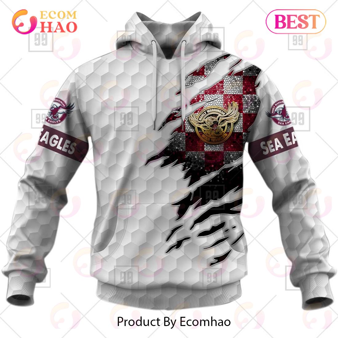 Personalized NRL Manly Warringah Sea Eagles Golf 3D Hoodie