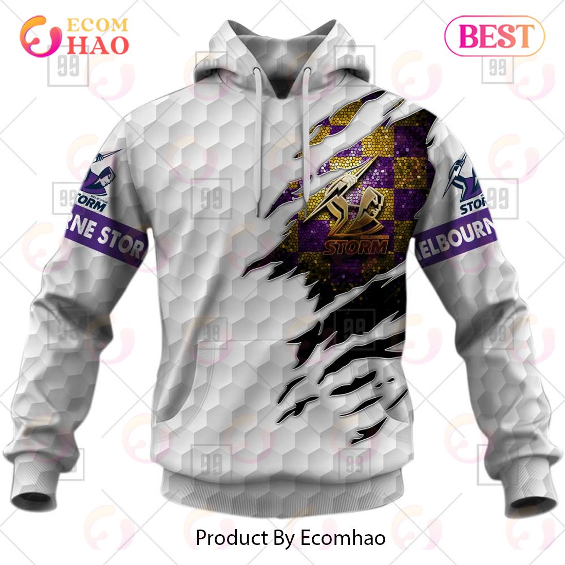 Personalized NRL Melbourne Storm Golf 3D Hoodie