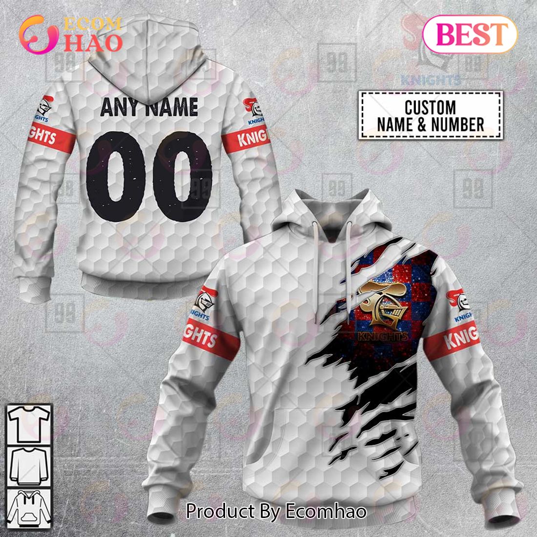 Personalized NRL Newcastle Knights Golf 3D Hoodie