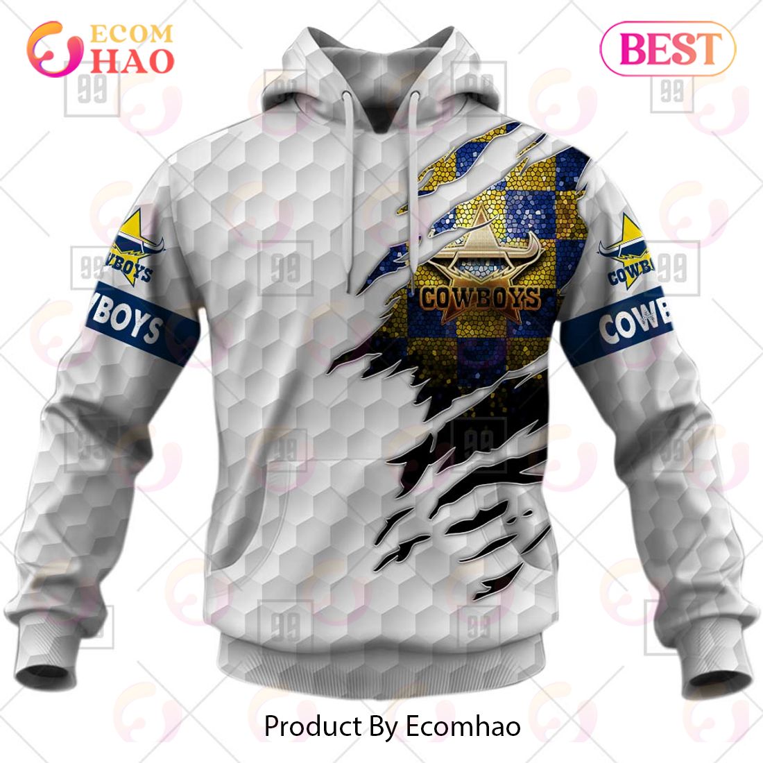 Personalized NRL North Queensland Cowboys Golf 3D Hoodie