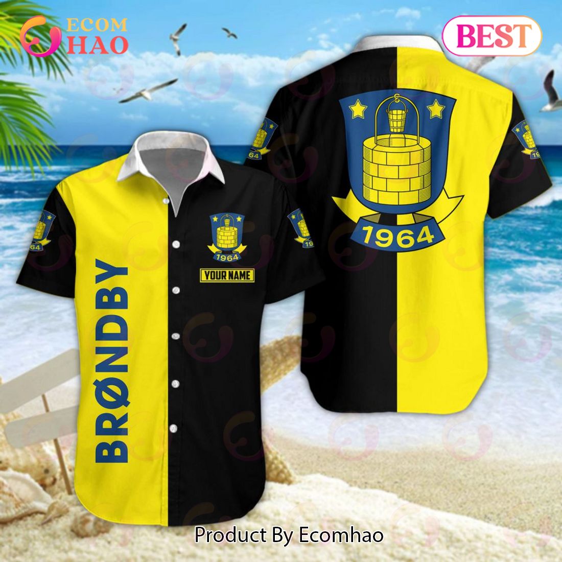 Superliga Brondby IF Hawaiian Shirt And Shorts