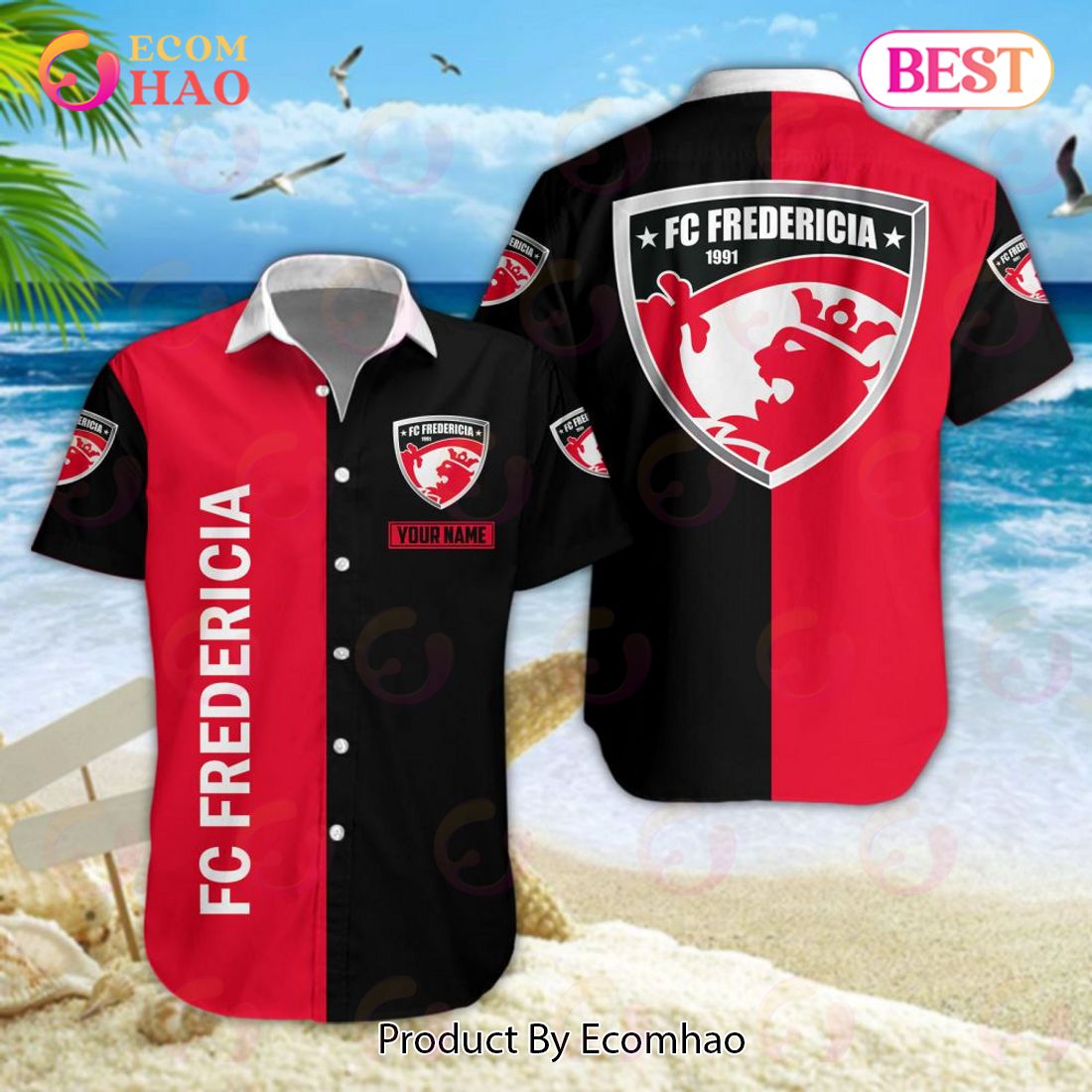 Superliga FC Fredericia Hawaiian Shirt And Shorts