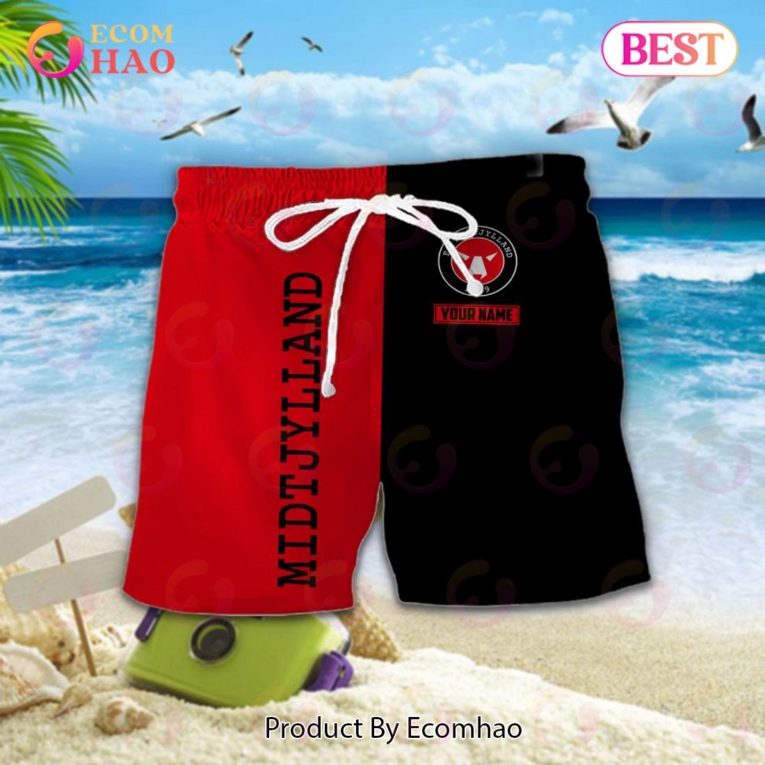 Superliga FC Midtjylland Hawaiian Shirt And Shorts