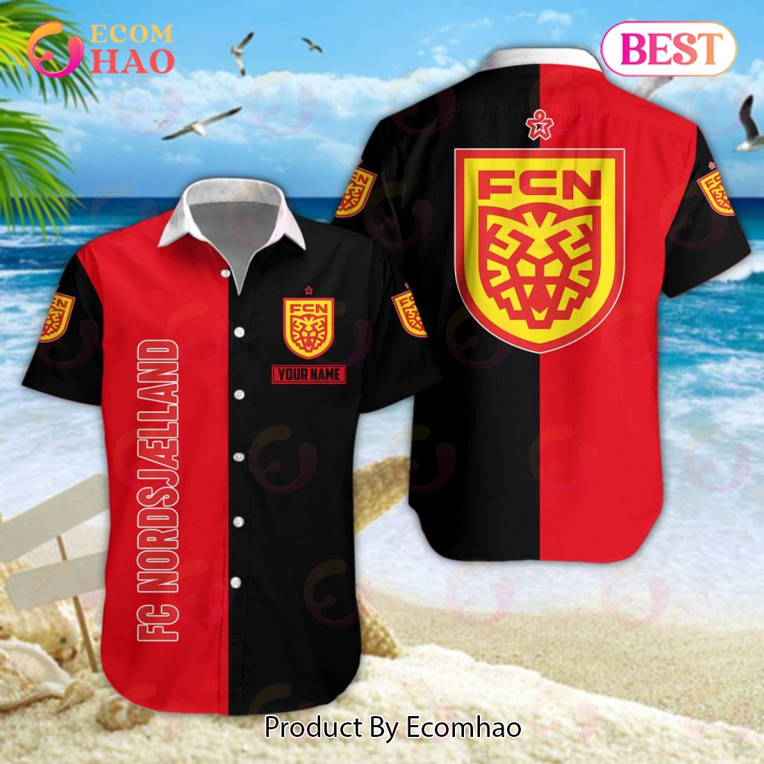 Superliga FC Nordsjaelland Hawaiian Shirt And Shorts