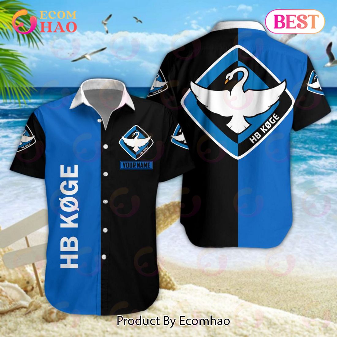 Superliga HB Koge Hawaiian Shirt And Shorts