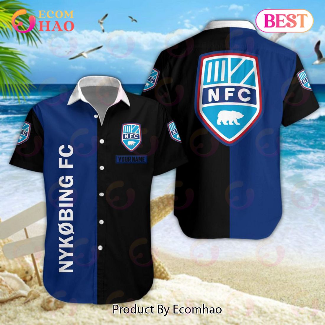 Superliga Nykobing FC Hawaiian Shirt And Shorts