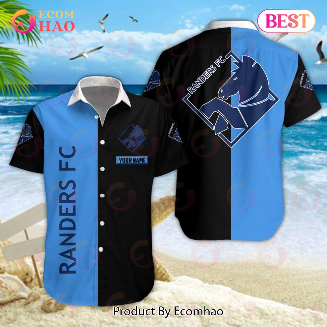 Superliga Randers FC Hawaiian Shirt And Shorts