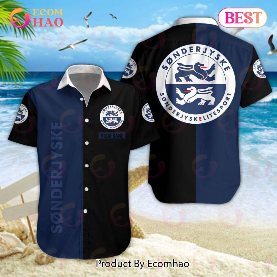 Superliga SonderjyskE Fodbold Hawaiian Shirt And Shorts