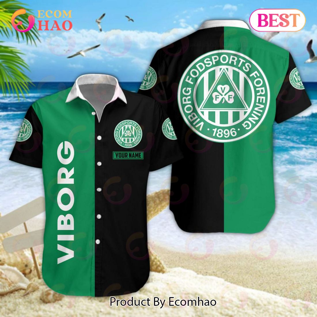 Superliga Viborg FF Hawaiian Shirt And Shorts