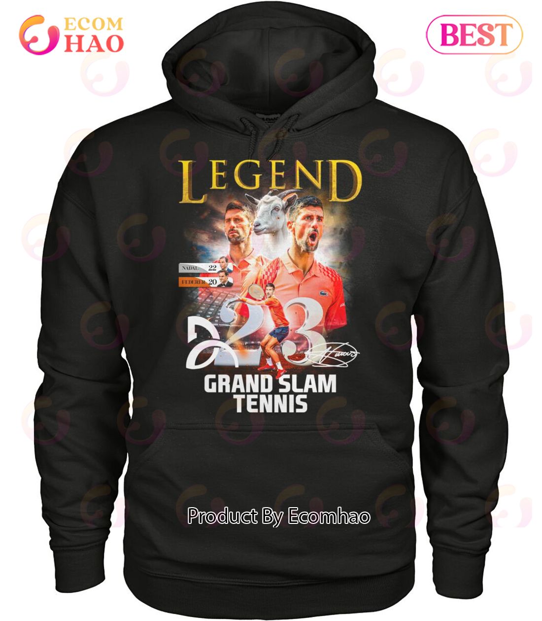 Legend Grand Slam Tennis Novak Djokovic T-Shirt