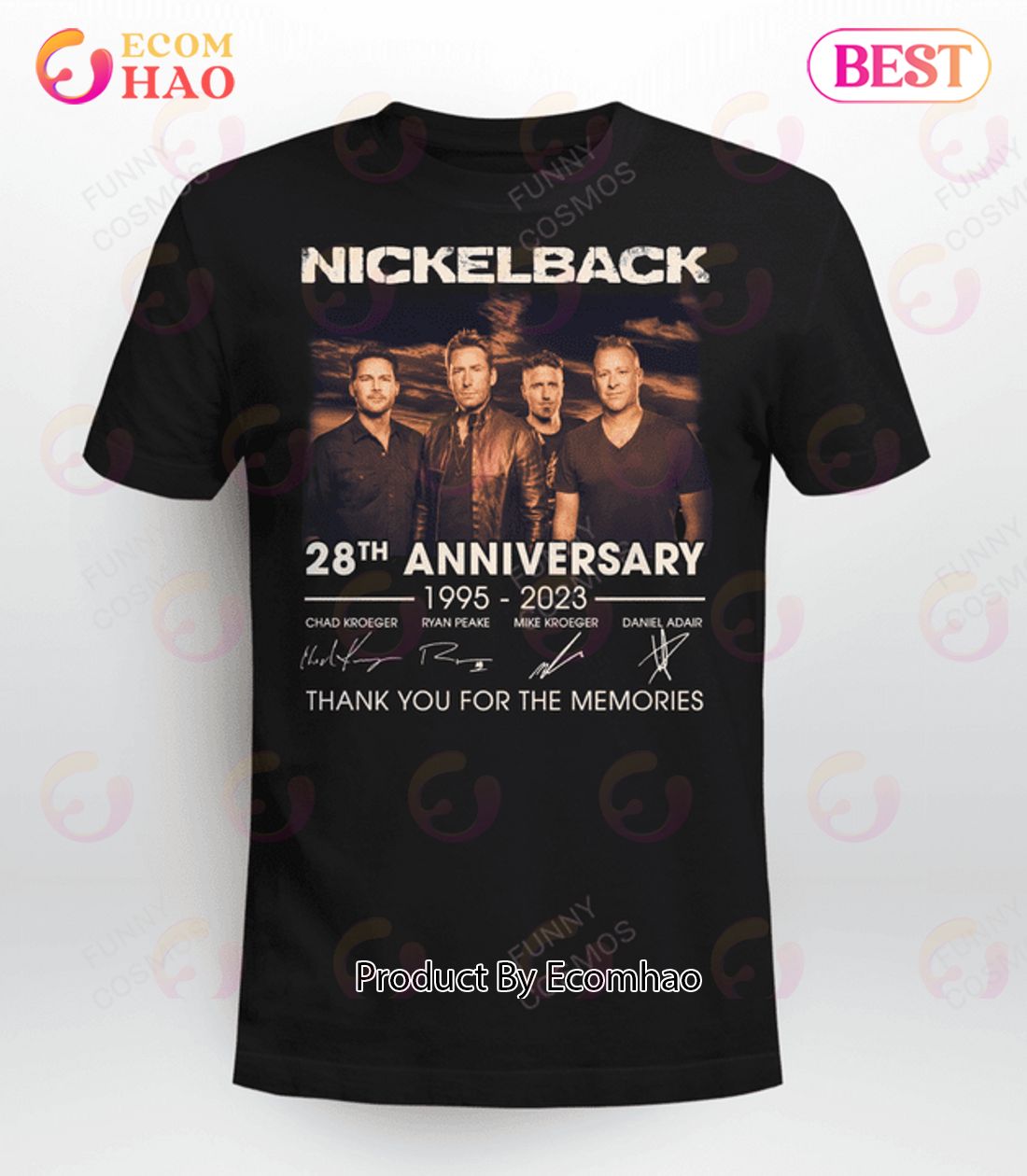 Nickelback 28th Anniversary 1995 – 2023 Thank You For The Memories T-Shirt