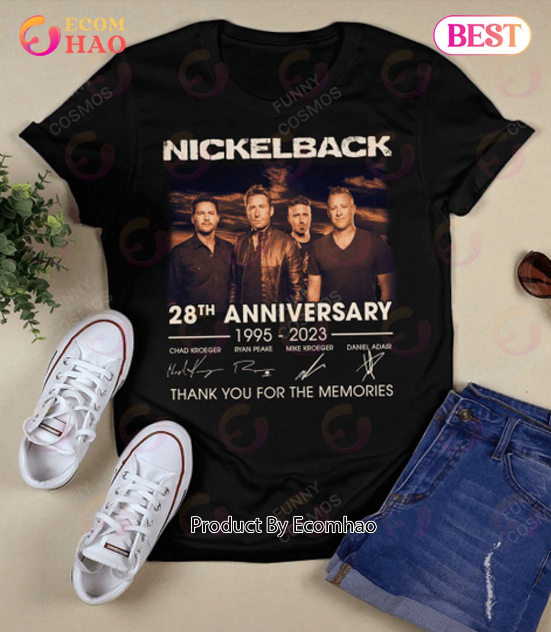 Nickelback 28th Anniversary 1995 – 2023 Thank You For The Memories T-Shirt