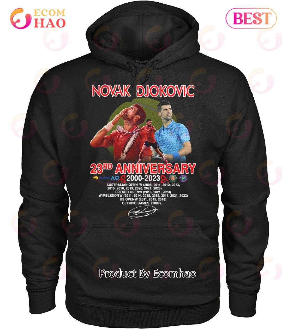 Novak Djokovic 23rd Anniversary 2000 – 2023 T-Shirt