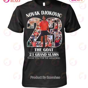 Novak Djokovic The Goat 23 Grand Slams Thank You For The Memories T-Shirt
