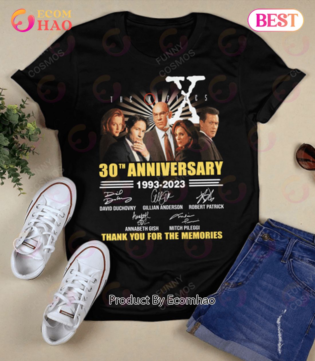 Vintage The X-Files Movie 30th Anniversary 1993 – 2023 Thank You For The Memories T-Shirt