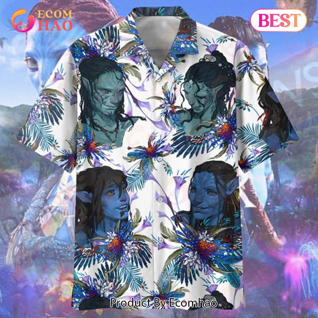 Avatar Button Up Hawaiian Shirt