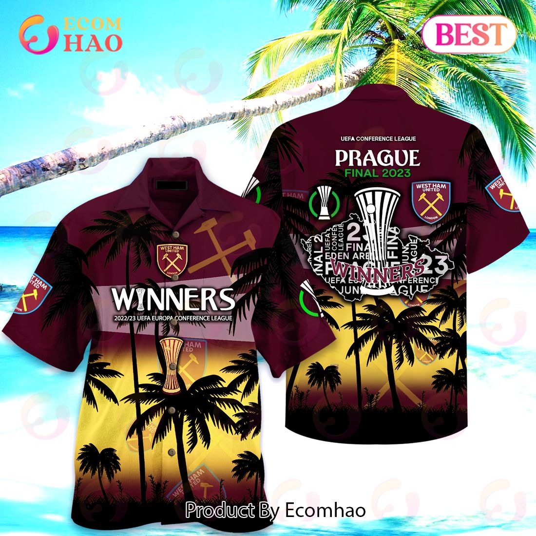 West Ham UEFA Conference League Champions Hawaiian Shirt