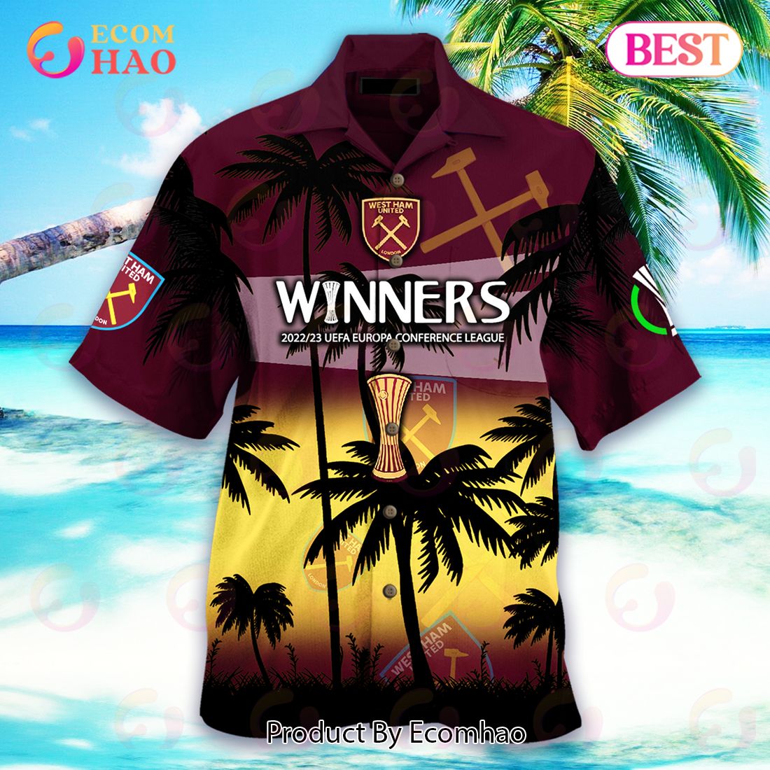 West Ham UEFA Conference League Champions Hawaiian Shirt