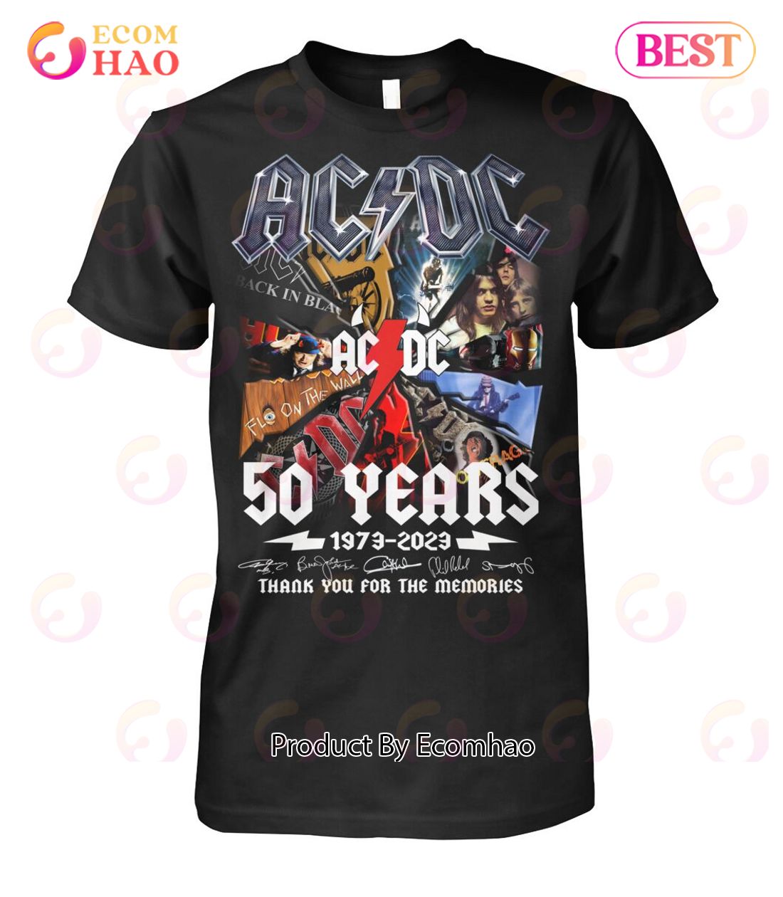 NEW] AC DC 50 Years 1973 – 2023 Thank You For The Memories T-Shirt