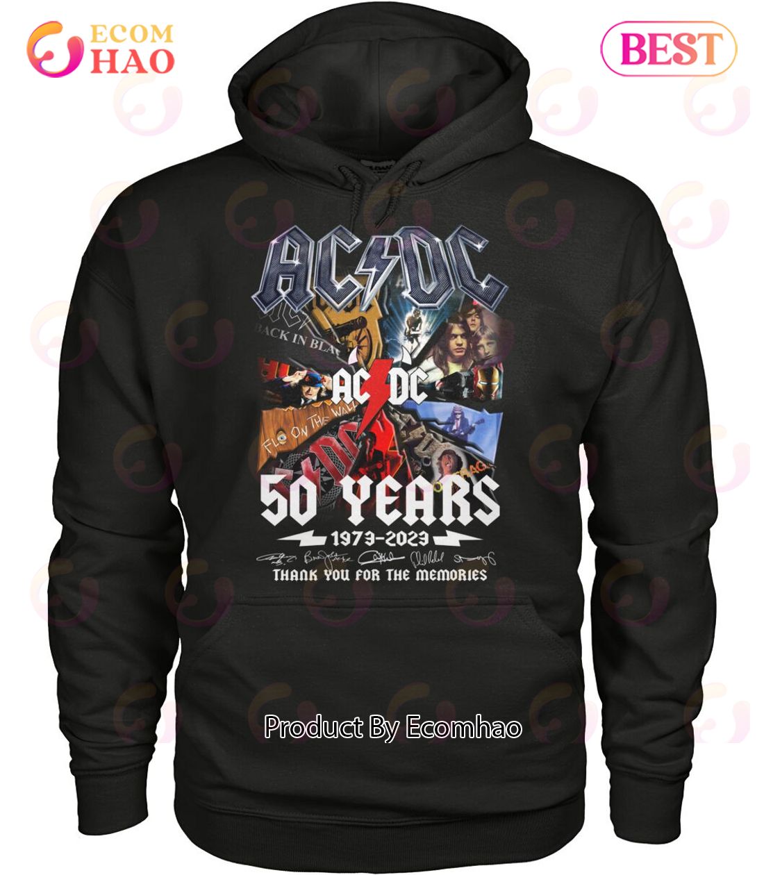 NEW] AC DC 50 Years 1973 – 2023 Thank You For The Memories T-Shirt