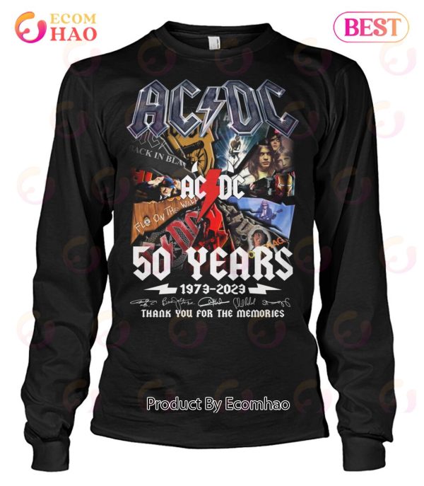 NEW] AC DC 50 Years 1973 – 2023 Thank You For The Memories T-Shirt