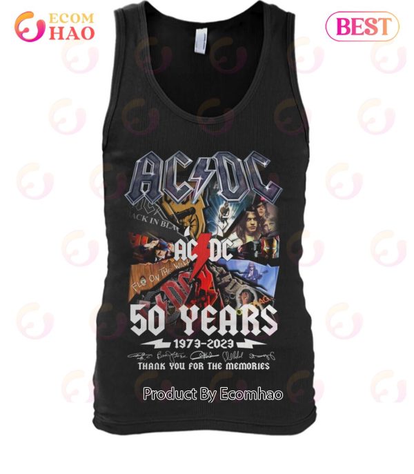 NEW] AC DC 50 Years 1973 – 2023 Thank You For The Memories T-Shirt